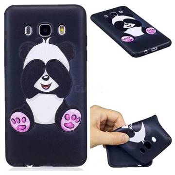 Lovely Panda 3D Embossed Relief Black Soft Back Cover for Samsung Galaxy J5 2016 J510