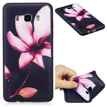 Lotus Flower 3D Embossed Relief Black Soft Back Cover for Samsung Galaxy J5 2016 J510