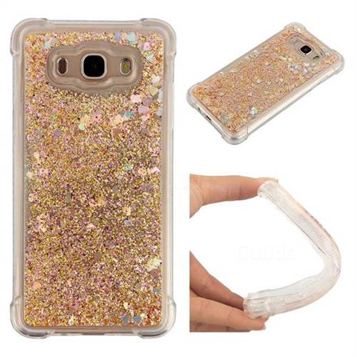 Dynamic Liquid Glitter Sand Quicksand Star TPU Case for Samsung Galaxy J5 2016 J510 - Diamond Gold
