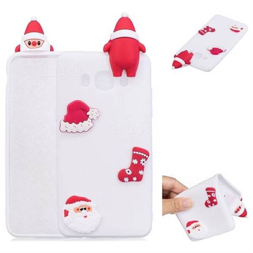 White Santa Claus Christmas Xmax Soft 3D Silicone Case for Samsung Galaxy J5 2016 J510