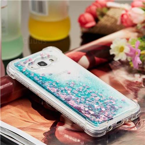 Dynamic Liquid Glitter Sand Quicksand Tpu Case For Samsung Galaxy J5 2016 J510 Green Love 5888