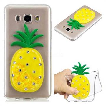 Yellow Pineapple Liquid Quicksand Soft 3D Cartoon Case for Samsung Galaxy J5 2016 J510