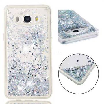 Dynamic Liquid Glitter Quicksand Sequins TPU Phone Case for Samsung Galaxy J5 2016 J510 - Silver