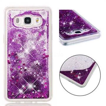 Dynamic Liquid Glitter Quicksand Sequins TPU Phone Case for Samsung Galaxy J5 2016 J510 - Purple