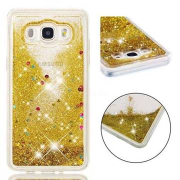 Dynamic Liquid Glitter Quicksand Sequins TPU Phone Case for Samsung Galaxy J5 2016 J510 - Golden