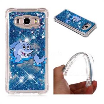 Happy Dolphin Dynamic Liquid Glitter Sand Quicksand Star TPU Case for Samsung Galaxy J5 2016 J510