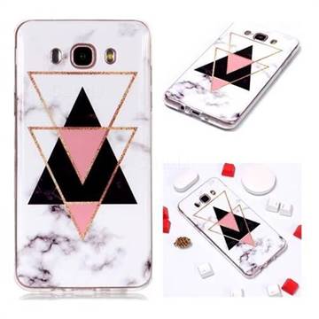 Inverted Triangle Black Soft TPU Marble Pattern Phone Case for Samsung Galaxy J5 2016 J510