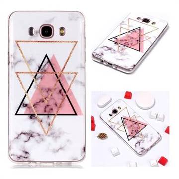 Inverted Triangle Powder Soft TPU Marble Pattern Phone Case for Samsung Galaxy J5 2016 J510