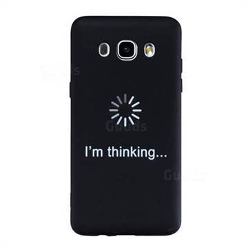 Thinking Stick Figure Matte Black TPU Phone Cover for Samsung Galaxy J5 2016 J510