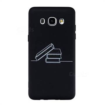 Book Stick Figure Matte Black TPU Phone Cover for Samsung Galaxy J5 2016 J510