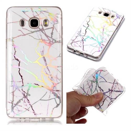 Color White Marble Pattern Bright Color Laser Soft TPU Case for Samsung Galaxy J5 2016 J510