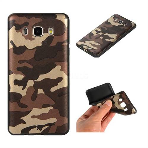 Camouflage Soft TPU Back Cover for Samsung Galaxy J5 2016 J510 - Gold Coffee