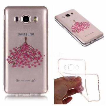 Cherry Plum Flower Super Clear Soft TPU Back Cover for Samsung Galaxy J5 2016 J510
