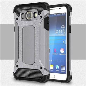King Kong Armor Premium Shockproof Dual Layer Rugged Hard Cover for Samsung Galaxy J5 2016 J510 - Silver Grey