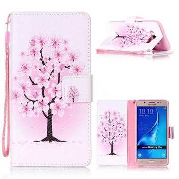 Peach Flower Leather Wallet Phone Case for Samsung Galaxy J5 2016 J510
