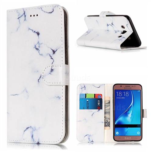 Soft White Marble PU Leather Wallet Case for Samsung Galaxy J5 2016 J510