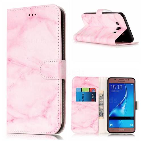 Pink Marble PU Leather Wallet Case for Samsung Galaxy J5 2016 J510