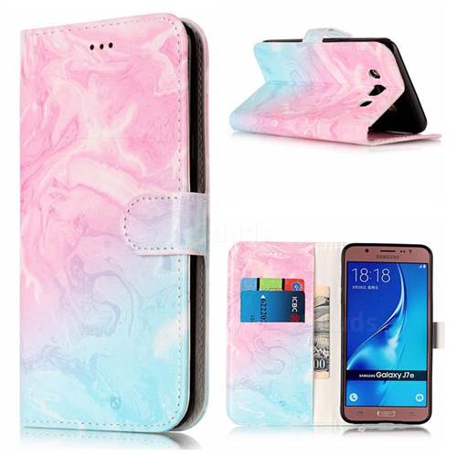 Pink Green Marble PU Leather Wallet Case for Samsung Galaxy J5 2016 J510