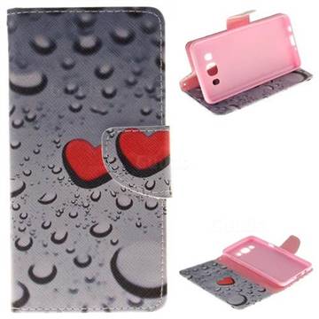 Heart Raindrop PU Leather Wallet Case for Samsung Galaxy J5 2016 J510