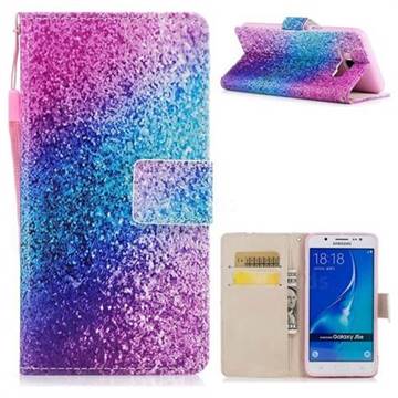 Rainbow Sand PU Leather Wallet Case for Samsung Galaxy J5 2016 J510