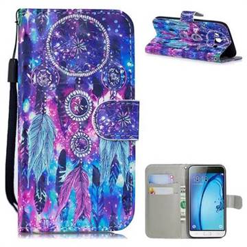 Star Wind Chimes 3D Painted Leather Wallet Phone Case for Samsung Galaxy J5 2016 J510
