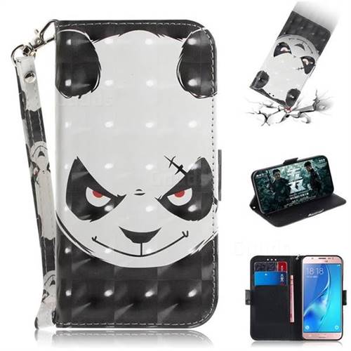 Angry Bear 3D Painted Leather Wallet Phone Case for Samsung Galaxy J5 2016 J510