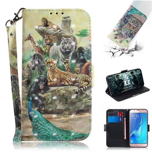 Beast Zoo 3D Painted Leather Wallet Phone Case for Samsung Galaxy J5 2016 J510