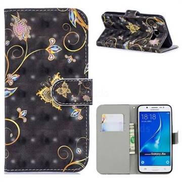 Black Butterfly 3D Painted Leather Phone Wallet Case for Samsung Galaxy J5 2016 J510