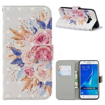 Rose Flowers 3D Painted Leather Phone Wallet Case for Samsung Galaxy J5 2016 J510