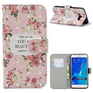 Butterfly Flower 3D Painted Leather Phone Wallet Case for Samsung Galaxy J5 2016 J510