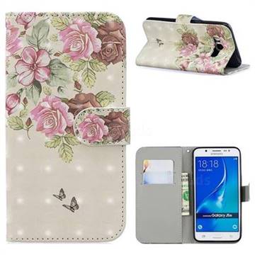 Beauty Rose 3D Painted Leather Phone Wallet Case for Samsung Galaxy J5 2016 J510