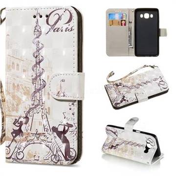 Tower Couple 3D Painted Leather Wallet Phone Case for Samsung Galaxy J5 2016 J510