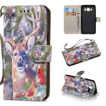 Elk Deer 3D Painted Leather Wallet Phone Case for Samsung Galaxy J5 2016 J510