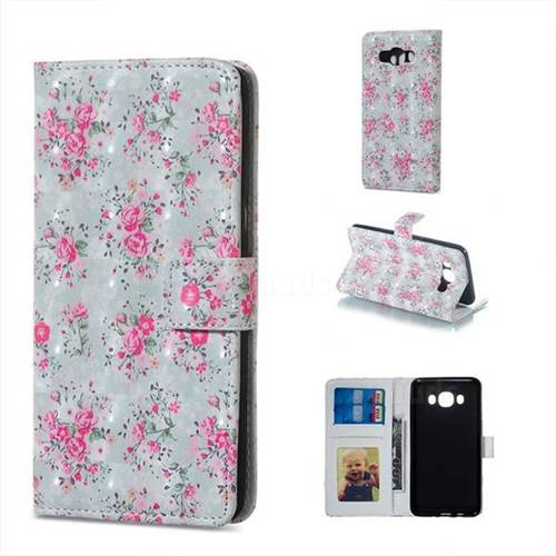 Roses Flower 3D Painted Leather Phone Wallet Case for Samsung Galaxy J5 2016 J510