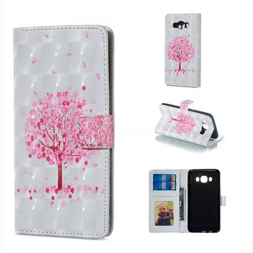 Sakura Flower Tree 3D Painted Leather Phone Wallet Case for Samsung Galaxy J5 2016 J510