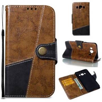 Retro Magnetic Stitching Wallet Flip Cover for Samsung Galaxy J5 2016 J510 - Brown