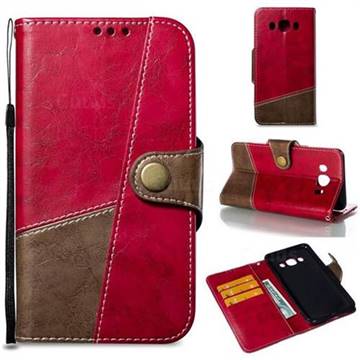 Retro Magnetic Stitching Wallet Flip Cover for Samsung Galaxy J5 2016 J510 - Rose Red