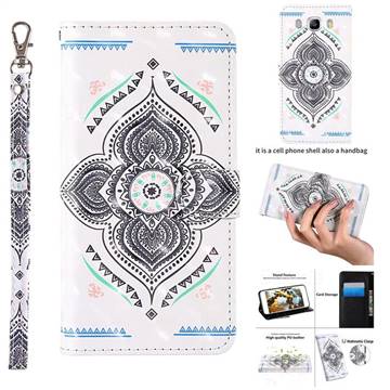 Mandala Totem 3D Painted Leather Wallet Case for Samsung Galaxy J5 2016 J510