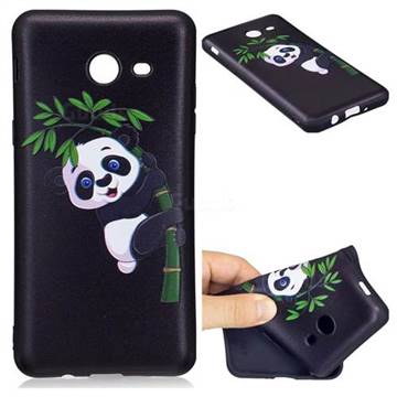 Bamboo Panda 3D Embossed Relief Black Soft Back Cover for Samsung Galaxy J5 2017 J5 US Edition