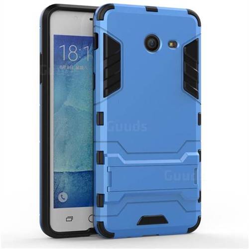 Armor Premium Tactical Grip Kickstand Shockproof Dual Layer Rugged Hard Cover for Samsung Galaxy J5 2017 US Edition - Light Blue