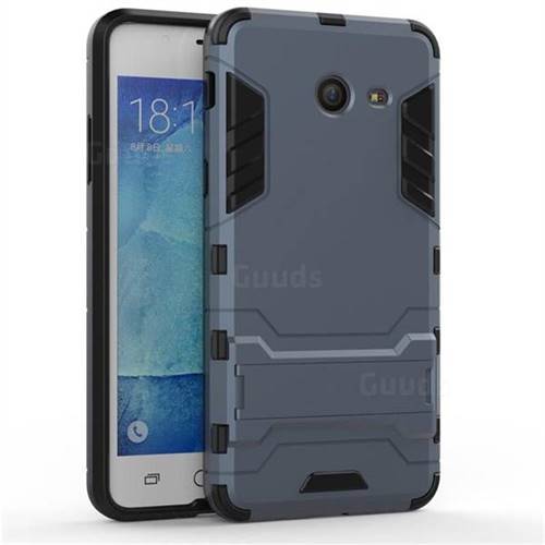 Armor Premium Tactical Grip Kickstand Shockproof Dual Layer Rugged Hard Cover for Samsung Galaxy J5 2017 US Edition - Navy
