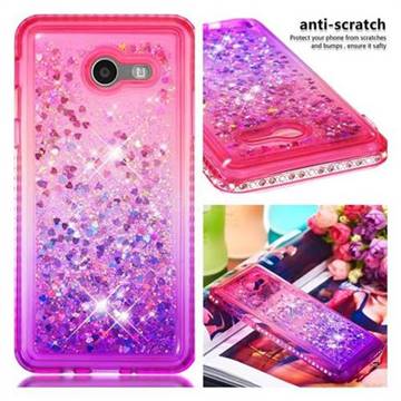 Diamond Frame Liquid Glitter Quicksand Sequins Phone Case for Samsung Galaxy J5 2017 US Edition - Pink Purple