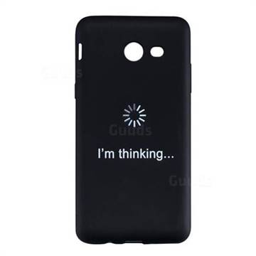 Thinking Stick Figure Matte Black TPU Phone Cover for Samsung Galaxy J5 2017 US Edition