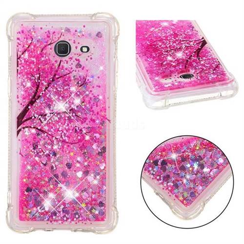 Pink Cherry Blossom Dynamic Liquid Glitter Sand Quicksand Star TPU Case for Samsung Galaxy J5 2017 US Edition