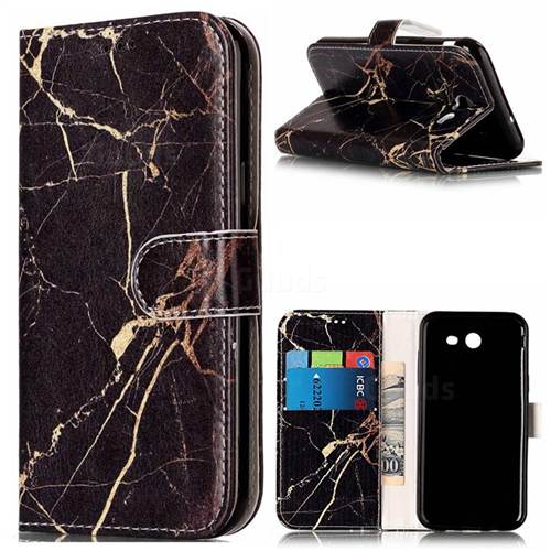 Black Gold Marble PU Leather Wallet Case for Samsung Galaxy J5 2017 J5 US Edition