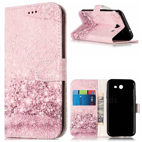 Glittering Rose Gold PU Leather Wallet Case for Samsung Galaxy J5 2017 J5 US Edition