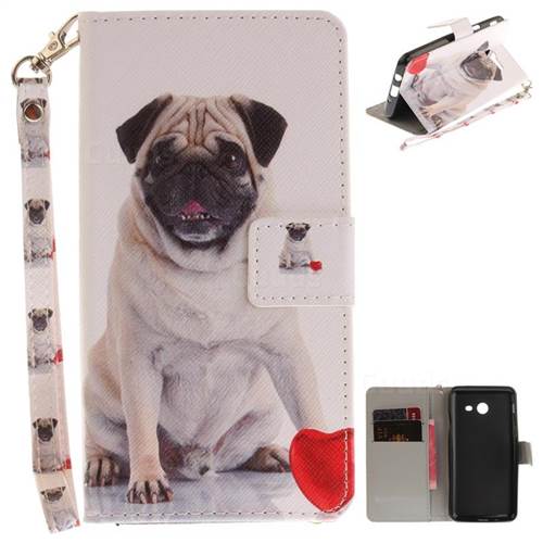 Pug Dog Hand Strap Leather Wallet Case for Samsung Galaxy J5 2017 J5 US Edition
