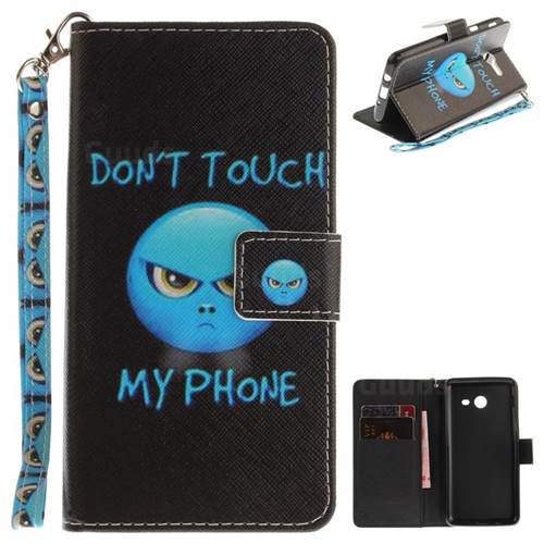 Not Touch My Phone Hand Strap Leather Wallet Case for Samsung Galaxy J5 2017 J5 US Edition