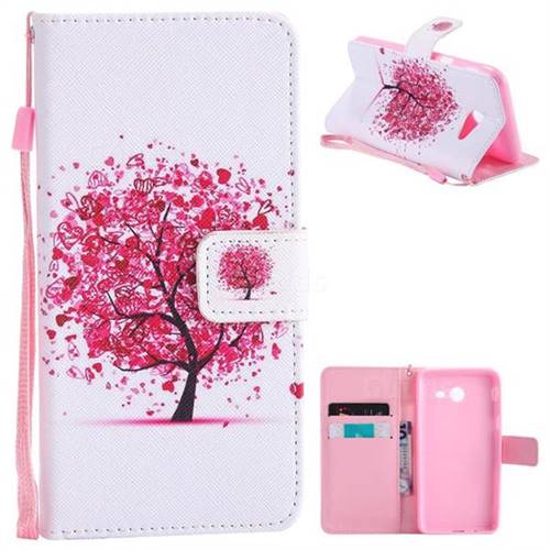 Colored Red Tree PU Leather Wallet Case for Samsung Galaxy J5 2017 US Edition