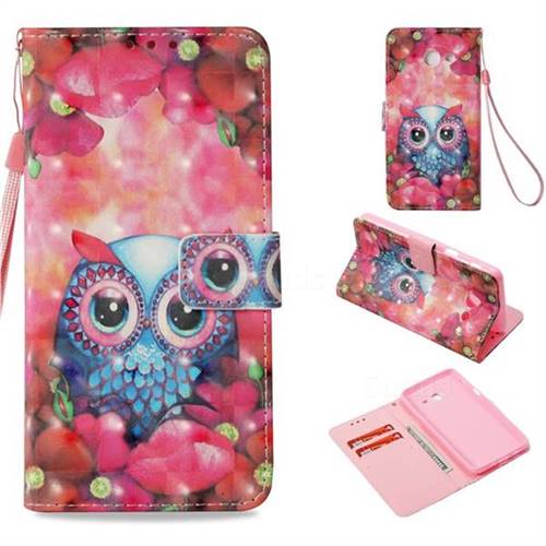Flower Owl 3D Painted Leather Wallet Case for Samsung Galaxy J5 2017 US Edition